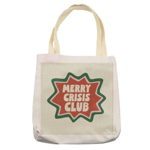 Merry Crisis Club - printed canvas tote bag by Giddy Kipper