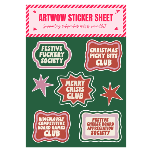Christmas Picky Bits Club - Sticker Sheet by Giddy Kipper