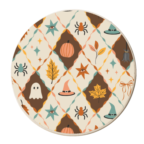 HARLEQUIN HALLLOWEEN - personalised beer coaster by PEARL & CLOVER