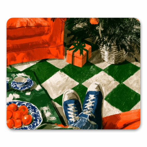 Christmas chilling - mouse mat by DejaReve