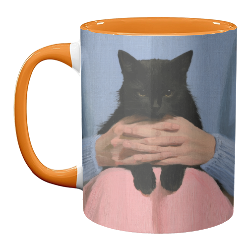 Cat on my laps - unique mug by DejaReve