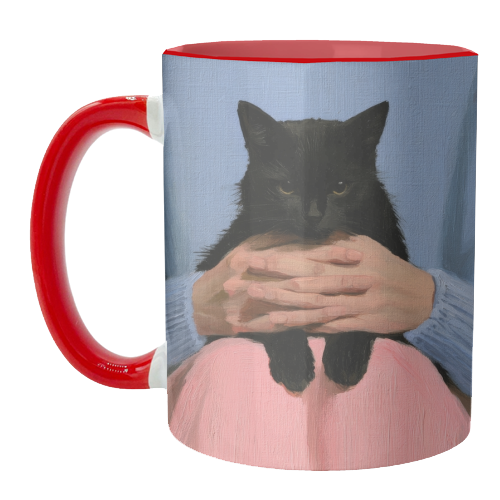 Cat on my laps - unique mug by DejaReve