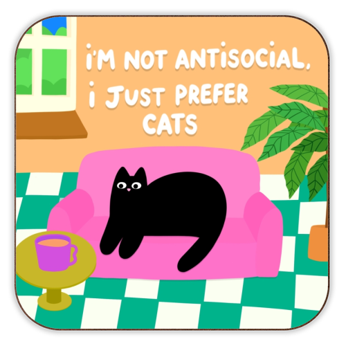 I'm Not Antisocial - personalised beer coaster by The Paper Tail
