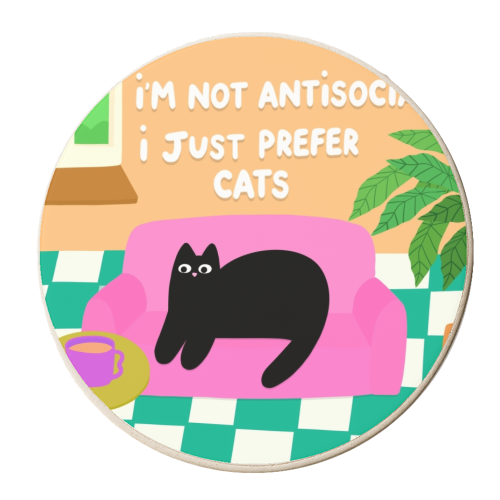 I'm Not Antisocial - personalised beer coaster by The Paper Tail
