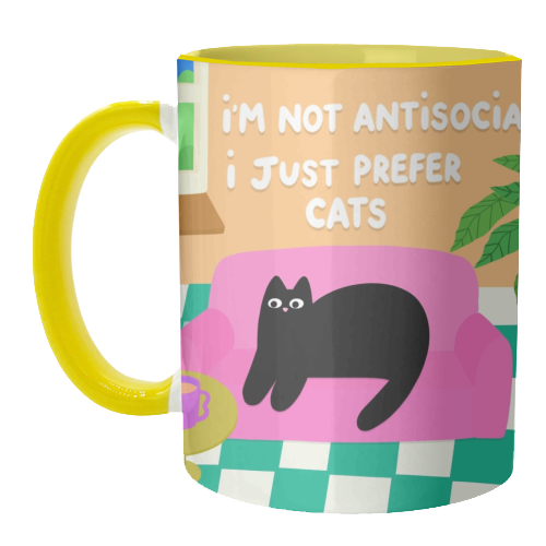I'm Not Antisocial - unique mug by The Paper Tail