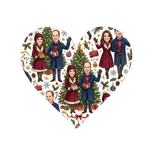 Prince William & Kate Christmas Pattern - Magnet by haris kavalla