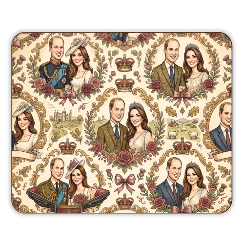 British Royal Family Vintage Pattern - designer placemat by haris kavalla