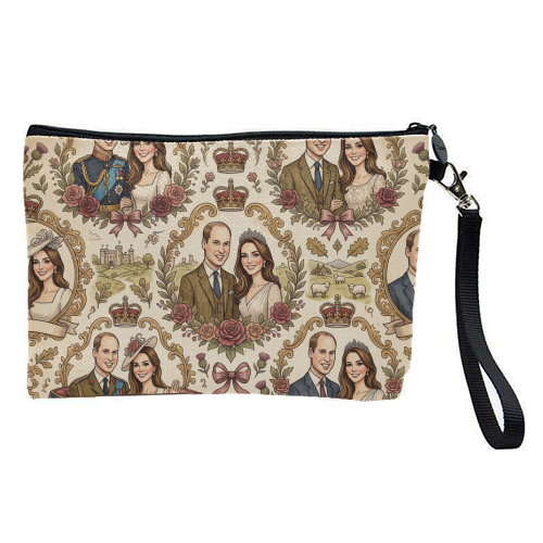 British Royal Family Vintage Pattern - pretty makeup bag by haris kavalla