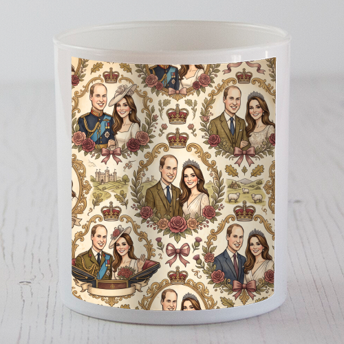British Royal Family Vintage Pattern - scented candle by haris kavalla