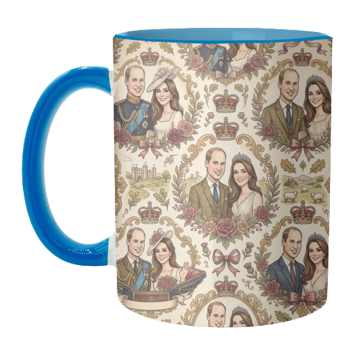 British Royal Family Vintage Pattern - unique mug by haris kavalla