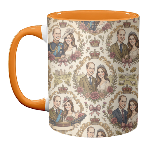 British Royal Family Vintage Pattern - unique mug by haris kavalla