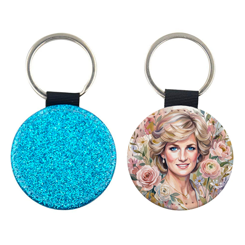 Princess Diana Floral Portrait - keyring by haris kavalla