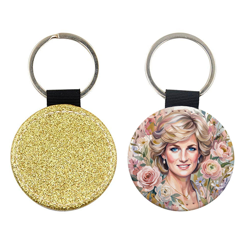 Princess Diana Floral Portrait - keyring by haris kavalla