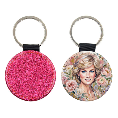 Princess Diana Floral Portrait - keyring by haris kavalla