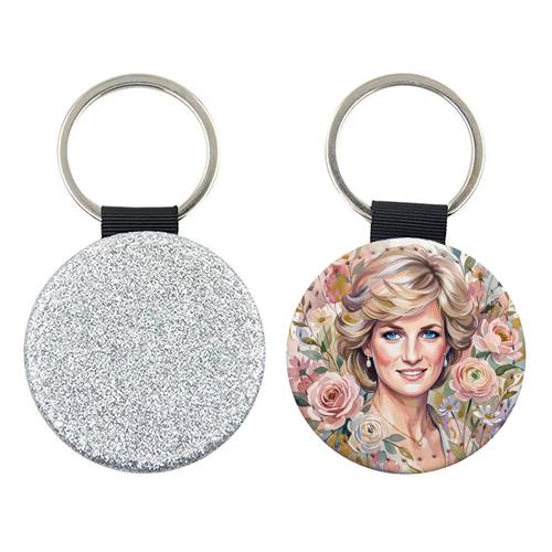 Princess Diana Floral Portrait - keyring by haris kavalla