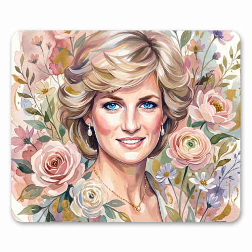 Princess Diana Floral Portrait - mouse mat by haris kavalla
