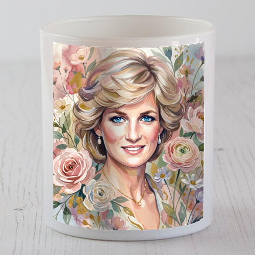 Princess Diana Floral Portrait - scented candle by haris kavalla