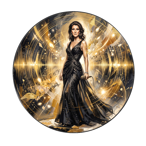 Celine D Music Legend Art - Circle Sticker by haris kavalla
