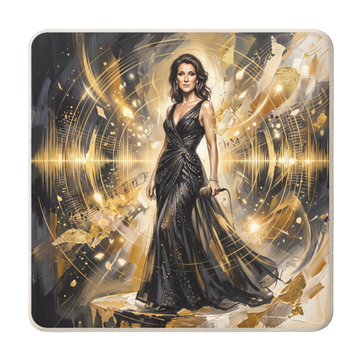 Celine D Music Legend Art - personalised beer coaster by haris kavalla
