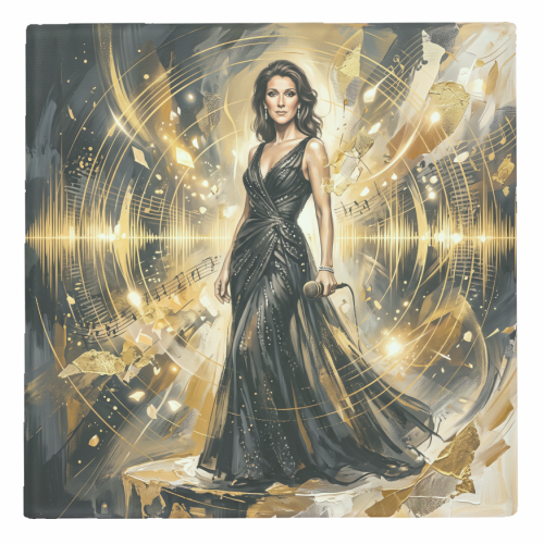 Celine D Music Legend Art - personalised beer coaster by haris kavalla