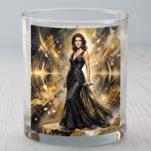 Celine D Music Legend Art - scented candle by haris kavalla