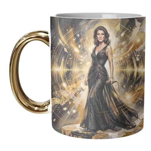 Celine D Music Legend Art - unique mug by haris kavalla