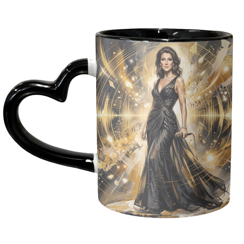 Celine D Music Legend Art - unique mug by haris kavalla