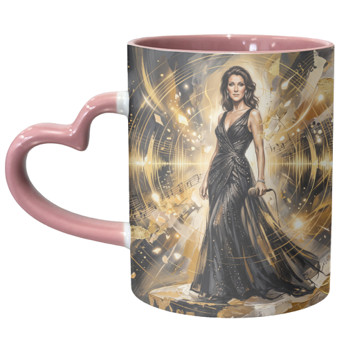 Celine D Music Legend Art - unique mug by haris kavalla