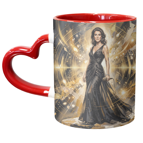 Celine D Music Legend Art - unique mug by haris kavalla