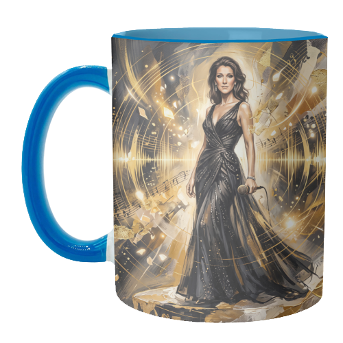 Celine D Music Legend Art - unique mug by haris kavalla
