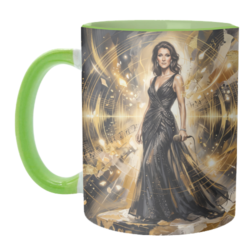 Celine D Music Legend Art - unique mug by haris kavalla