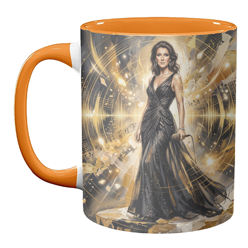 Celine D Music Legend Art - unique mug by haris kavalla