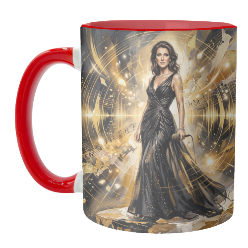 Celine D Music Legend Art - unique mug by haris kavalla