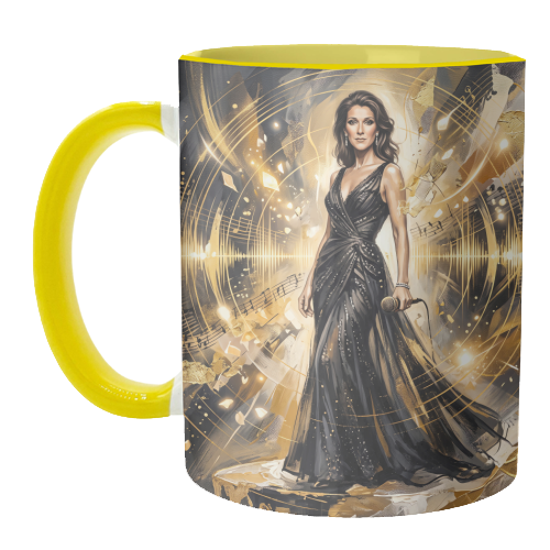 Celine D Music Legend Art - unique mug by haris kavalla