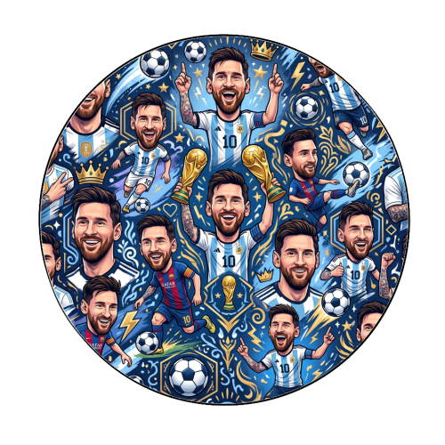 Lionel Messi Football Artwork - Circle Sticker by haris kavalla
