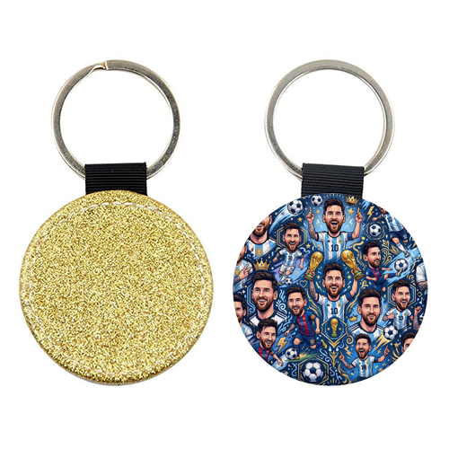 Lionel Messi Football Artwork - keyring by haris kavalla