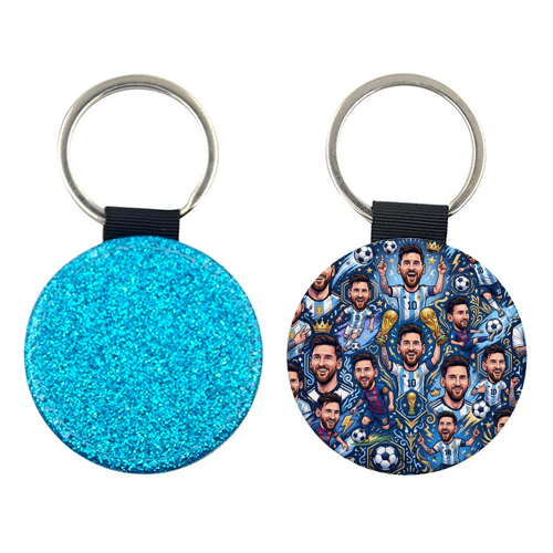 Lionel Messi Football Artwork - keyring by haris kavalla