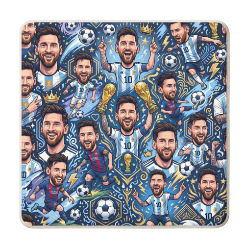 Lionel Messi Football Artwork - personalised beer coaster by haris kavalla