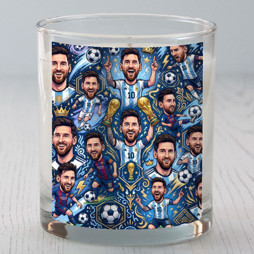 Lionel Messi Football Artwork - scented candle by haris kavalla