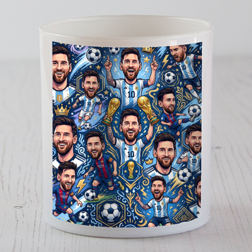 Lionel Messi Football Artwork - scented candle by haris kavalla