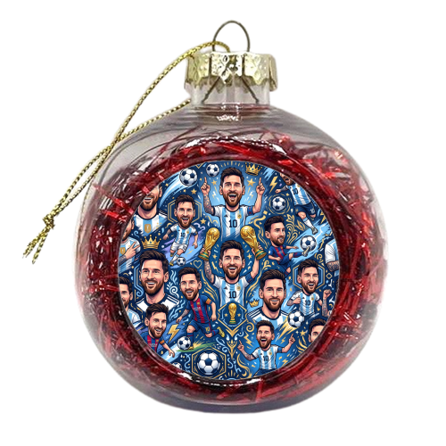 Lionel Messi Football Artwork - xmas bauble by haris kavalla