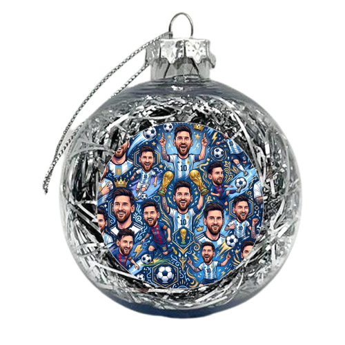 Lionel Messi Football Artwork - xmas bauble by haris kavalla