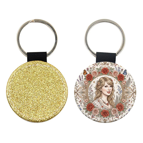 Taylor S Floral Portrait Artwork - keyring by haris kavalla