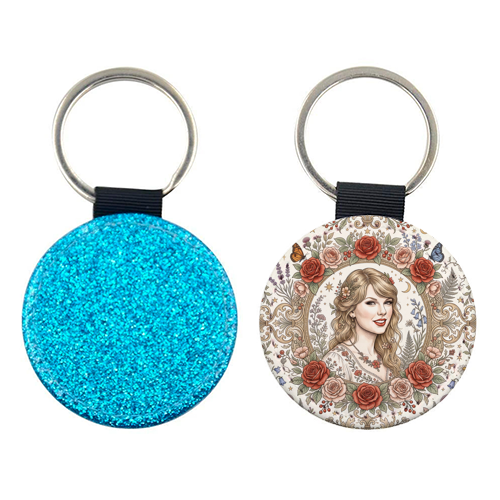 Taylor S Floral Portrait Artwork - keyring by haris kavalla