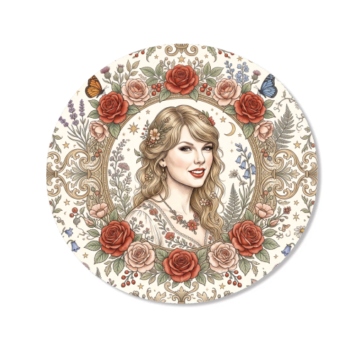 Taylor S Floral Portrait Artwork - Magnet by haris kavalla