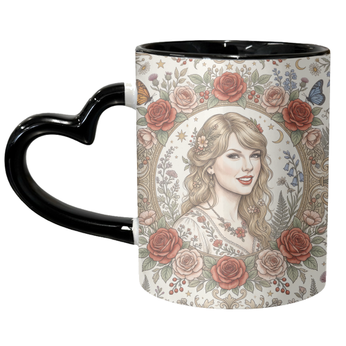 Taylor S Floral Portrait Artwork - unique mug by haris kavalla