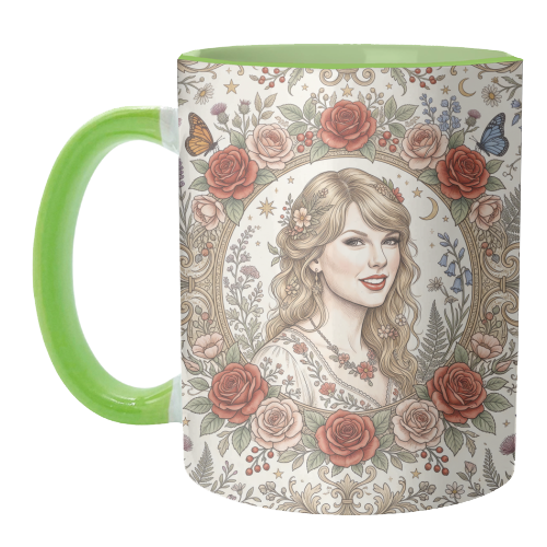 Taylor S Floral Portrait Artwork - unique mug by haris kavalla
