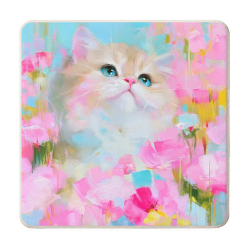 Cute orange kitty - personalised beer coaster by DejaReve