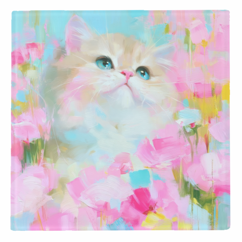 Cute orange kitty - personalised beer coaster by DejaReve