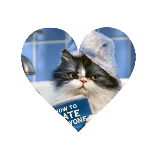 A cat in bathtube reading book "How to hate everyone" - Magnet by DejaReve